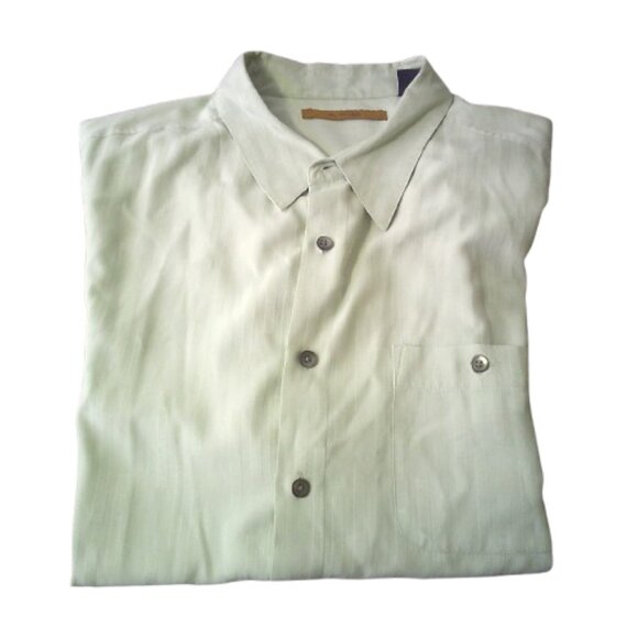 Men's Axis Silk Button UP Tropical Shirt, Size XXL Big & Tall Shirt - Picture 3 of 8